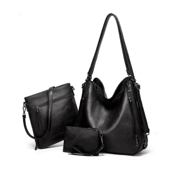 Black PU Leather Shoulder Bag