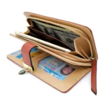 Generic Women's Faux Leather Medium Snap Button Wallet (Brown) - Image 3