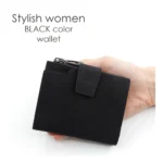 Generic Women's Vegan Leather Small Zipper Wallet (Black) - Image 4