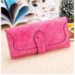 Generic Women's Faux Leather Medium Snap Button Wallet (Pink) - Image 4