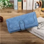 Generic Women's Faux Leather Medium Snap Button Wallet (Blue) - Image 4