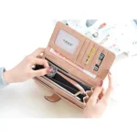 Generic Women's Faux Leather Medium Snap Button Wallet (Brown) - Image 4