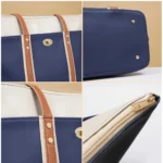 Generic Women's Faux Leather Large Shoulder Zipper Handbag (Dark Blue) - Image 2