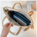 Generic Women's Canvas Medium Shoulder Zipper Handbag (White) - Image 2