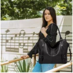 Generic Women's PU Leather Large Shoulder Zipper Handbag (Black) - Image 2