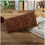 Generic Women's Faux Leather Medium Snap Button Wallet (Brown) - Image 2