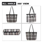 Generic Women's Woolen  Medium Shoulder Zipper Handbag (White) - Image 4