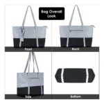 Generic Women's Faux Leather Large Shoulder Zipper Handbag (Light Blue) - Image 3