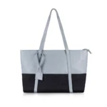 Light Blue Faux Leather Shoulder Bag