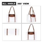 Generic Women's Canvas Medium Top handle Satchel Zipper Handbag (White) - Image 4