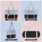 Generic Women's Faux Leather Large Shoulder Zipper Handbag (Light Blue) - Image 4