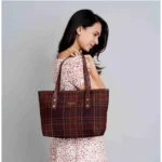 Generic Women's Woolen  Medium Shoulder Zipper Handbag (Red) - Image 3