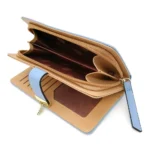 Generic Women's Faux Leather Medium Snap Button Wallet (Blue) - Image 3