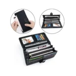 Generic Women's Faux Leather Medium Snap Button Wallet (Black) - Image 2