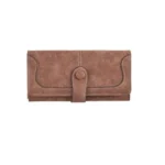 Generic Women's Faux Leather Medium Snap Button Wallet (Brown)