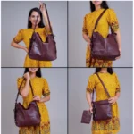 Generic Women's PU Leather Medium Shoulder Zipper Handbag (Wine red) - Image 2