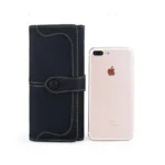 Generic Women's Faux Leather Medium Snap Button Wallet (Black) - Image 4