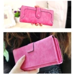 Generic Women's Faux Leather Medium Snap Button Wallet (Pink) - Image 3