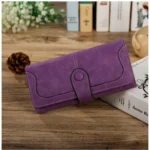 Generic Women's Faux Leather Medium Snap Button Wallet (Purple) - Image 4
