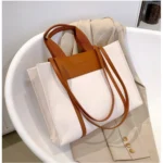 Generic Women's Canvas Medium Top handle Satchel Zipper Handbag (White) - Image 2