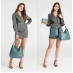 Generic Women's PU Leather Medium Shoulder Zipper Handbag (Blue) - Image 3