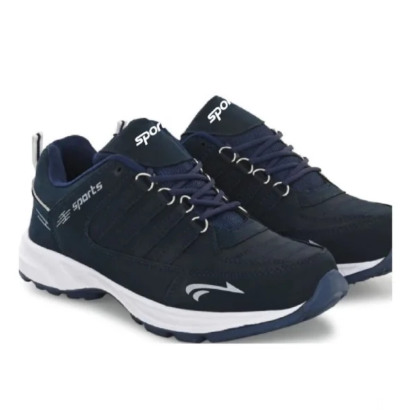 Generic Men's Casual Synthetic Leather Lace-Up Shoes (Navy Blue)