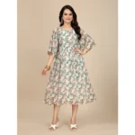 Pink Georgette Printed Short Sleeve Dress