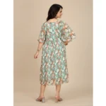 Generic Women's Georgette Printed Round Neck Short Sleeve Dress (Multicolor) - Image 6