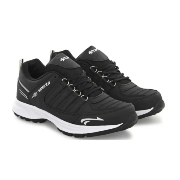 Generic Men's Casual Synthetic Leather Lace-Up Shoes (Black)