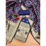 Navy Blue NariHaat Banarasi Silk Suit Material