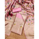 Pink Banarasi Silk Unstitched Salwar Suit Material