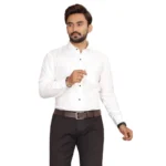 Generic Men's Casual Cotton Solid Full Sleeve Shirt (White)