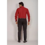 Generic Men's Casual Cotton Solid Full Sleeve Shirt (Red) - Image 4