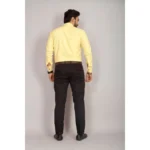 Generic Men's Casual Cotton Solid Full Sleeve Shirt (Yellow) - Image 4