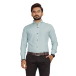 Generic Men's Casual Cotton Solid Full Sleeve Shirt (Aqua)