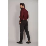 Generic Men's Casual Cotton Solid Full Sleeve Shirt (Brown) - Image 3