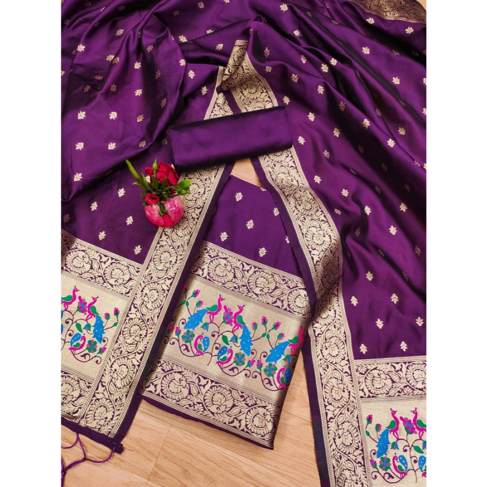 54263749919_e376715ac1_o_d-1000x1000-1.webp Purple Banarasi Silk Unstitched Salwar Suit Material with Dupatta