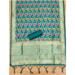 Generic Women's Banarasi Silk Printed Unstitched Salwar Suit Material With Dupatta (Rama, 3Mtrs) - Image 3