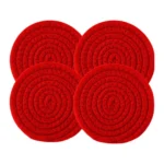 Generic Cotton Rope Drink Coasters 4 Pcs Set (Red)