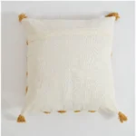 Generic Cotton Diamond Tufted Cushion Pillow Cover 16x16 Inch Pack of 2 (Yellow) - Image 3