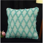 Generic Cotton Handcrafted Pit Loom Cushion Cover 16x16 Inch Pack of 2 (Sea Green) - Image 4