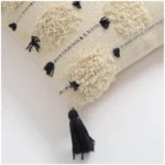 Generic Cotton Handcrafted Pit Loom Cushion Cover 16x16 Inch Pack of 2 (Black) - Image 2