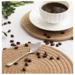 Generic Cotton Dining Table Round Placemat Mats Set of 4 (Beige) - Image 2