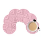 Generic Cotton Rope Drink Coasters 6 Pcs Set (Baby Pink)