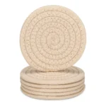 Generic Cotton Rope Drink Coasters 6 Pcs Set (Cream)