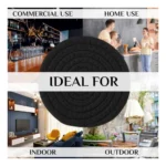 Generic Cotton Rope Drink Coasters 4 Pcs Set (Black) - Image 3