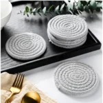 Generic Cotton Rope Drink Coasters 6 Pcs Set (Grey) - Image 4