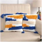 Generic Cotton Tufted Cushion Pillow Cover 16x16 Inch Pack of 2 (CutSatal)