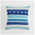 Generic Cotton Handcrafted Pit Loom Cushion Cover 16x16 Inch Pack of 2 (Blue) - Image 4