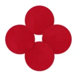 Generic Cotton Dining Table Round Placemat Mats Set of 4 (Red)